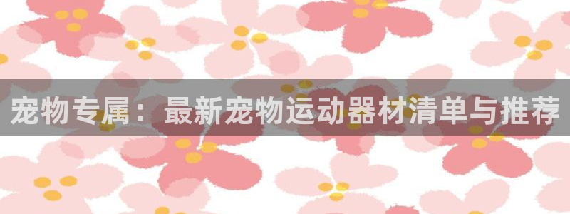 凯捷体育代理:宠物专属:最新宠物运动器材清单与推荐